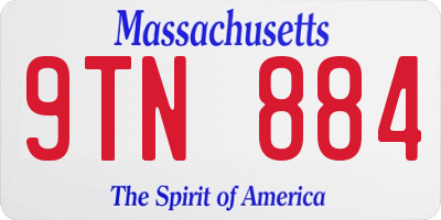 MA license plate 9TN884