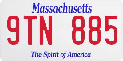 MA license plate 9TN885