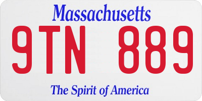 MA license plate 9TN889