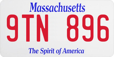 MA license plate 9TN896
