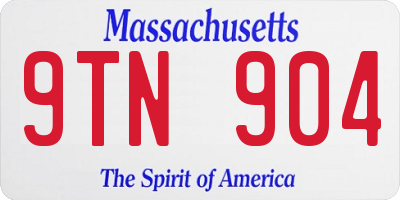 MA license plate 9TN904