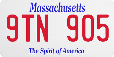 MA license plate 9TN905