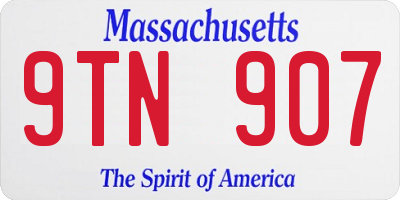 MA license plate 9TN907