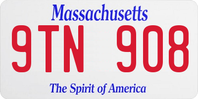 MA license plate 9TN908