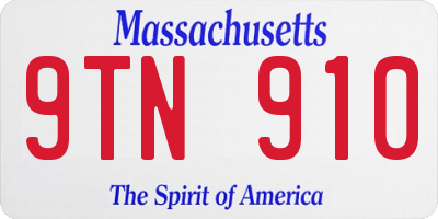 MA license plate 9TN910