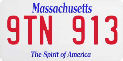 MA license plate 9TN913
