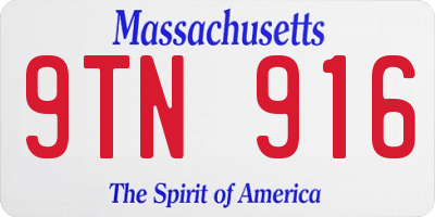 MA license plate 9TN916