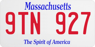 MA license plate 9TN927