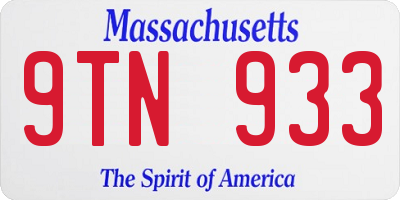 MA license plate 9TN933