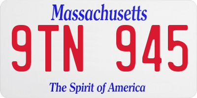MA license plate 9TN945