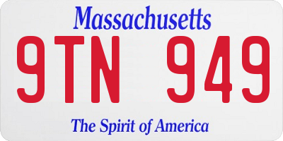 MA license plate 9TN949