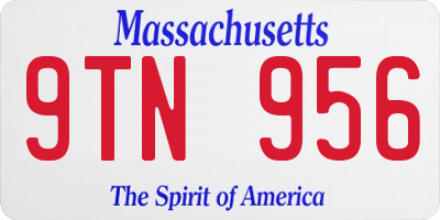 MA license plate 9TN956