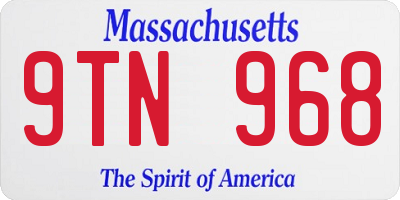 MA license plate 9TN968