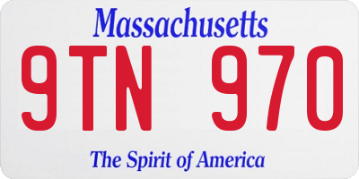 MA license plate 9TN970