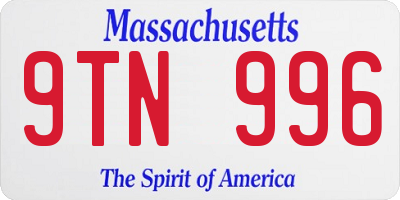 MA license plate 9TN996