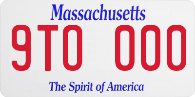 MA license plate 9TO000