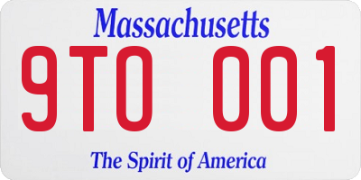 MA license plate 9TO001