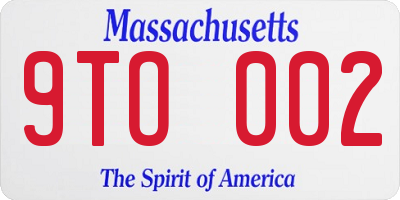 MA license plate 9TO002