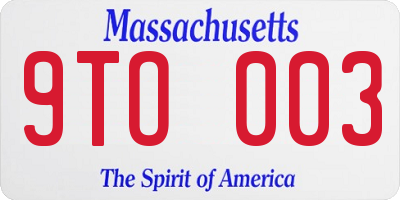 MA license plate 9TO003