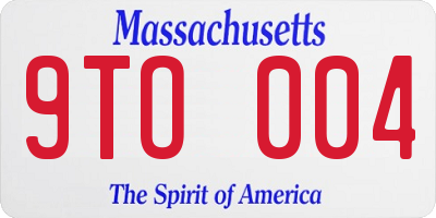 MA license plate 9TO004