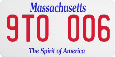 MA license plate 9TO006