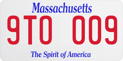 MA license plate 9TO009