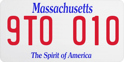 MA license plate 9TO010