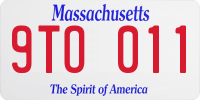 MA license plate 9TO011