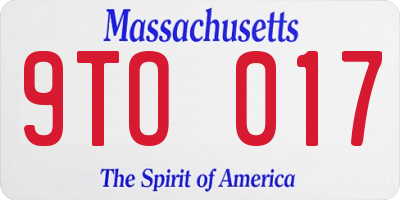 MA license plate 9TO017