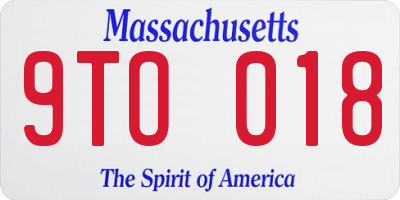 MA license plate 9TO018