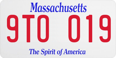 MA license plate 9TO019