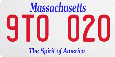 MA license plate 9TO020