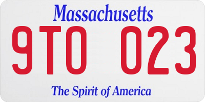 MA license plate 9TO023