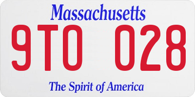 MA license plate 9TO028