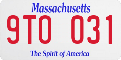 MA license plate 9TO031