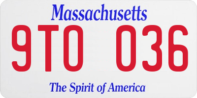 MA license plate 9TO036