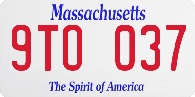 MA license plate 9TO037
