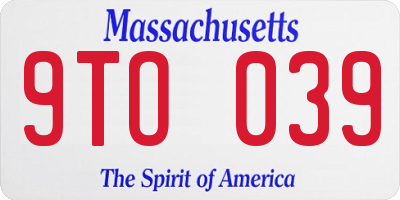 MA license plate 9TO039