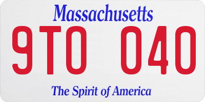 MA license plate 9TO040