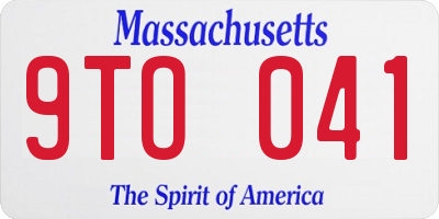 MA license plate 9TO041