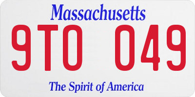 MA license plate 9TO049