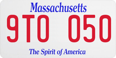 MA license plate 9TO050
