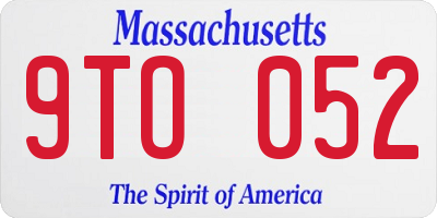 MA license plate 9TO052