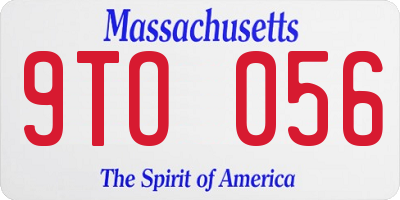 MA license plate 9TO056