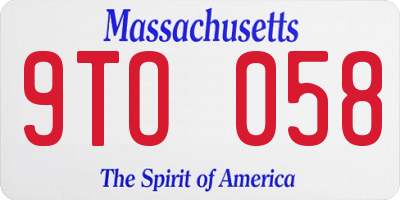 MA license plate 9TO058