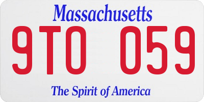 MA license plate 9TO059