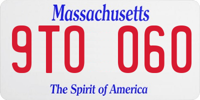 MA license plate 9TO060