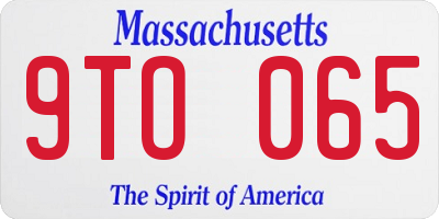 MA license plate 9TO065