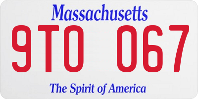 MA license plate 9TO067