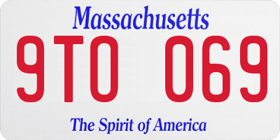MA license plate 9TO069
